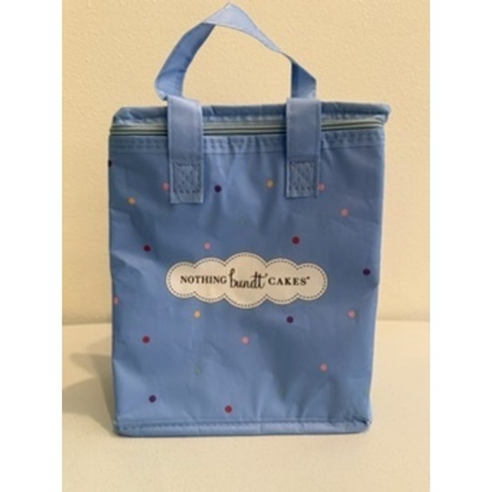 Nothing Bundt Cakes Insulated Cooler Bag Blue Polka Dot Zip Lunch Tote